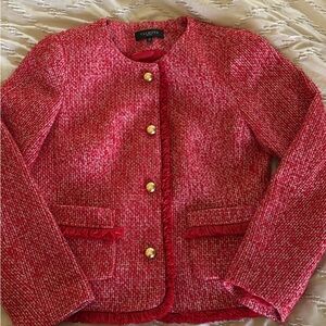 Talbots Red Blazer Boucle Jacket